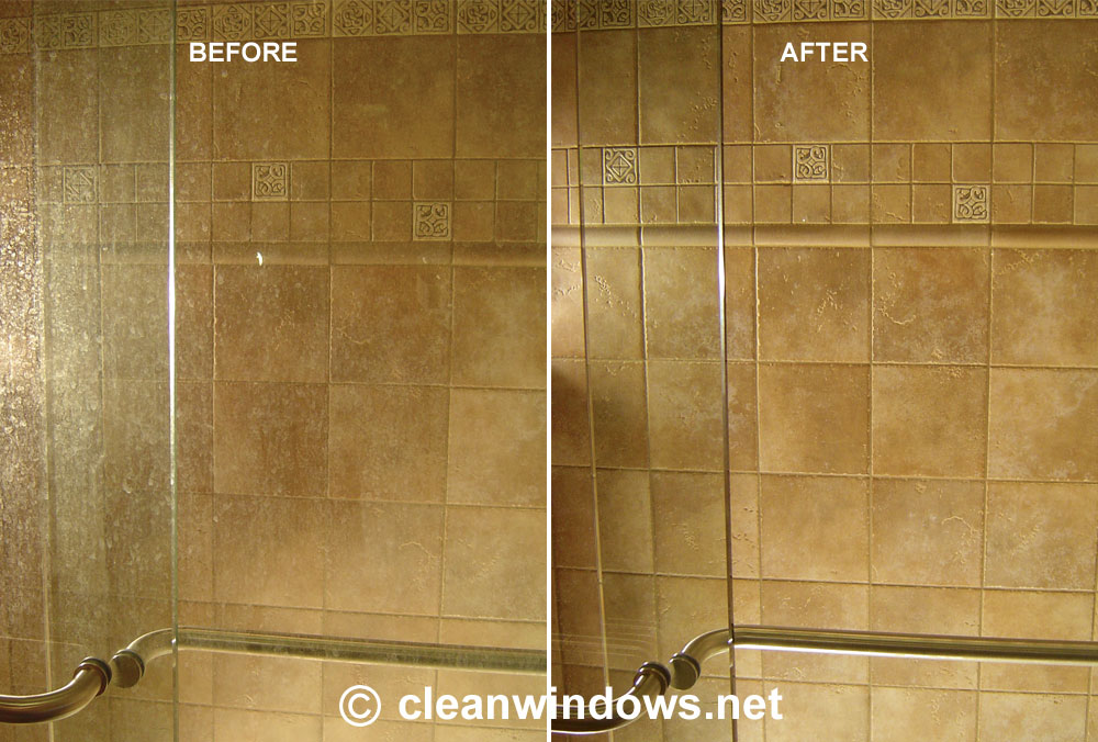 Remove hard water stains on shower doors